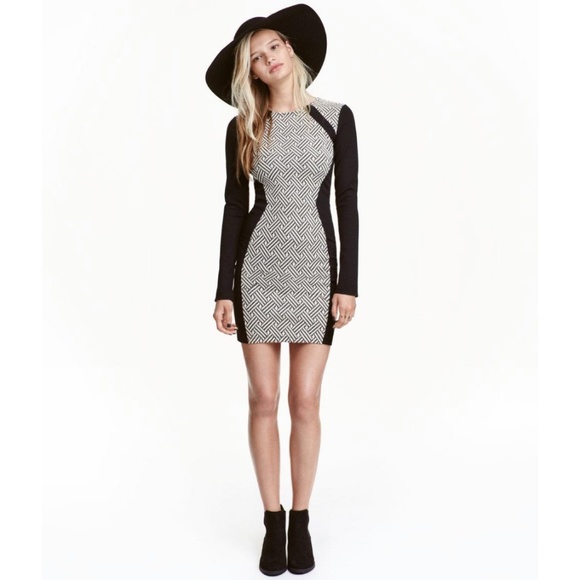 H&M Dresses & Skirts - H&M Geometric Bodycon Jacquard Mini Dress